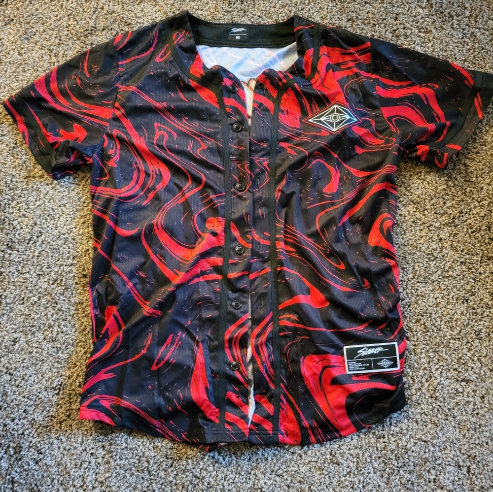 SLANDER Spaceman Jersey Red/Black Marble Size M